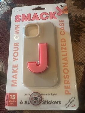MVMT Cream Phone Case with Pink J Accent